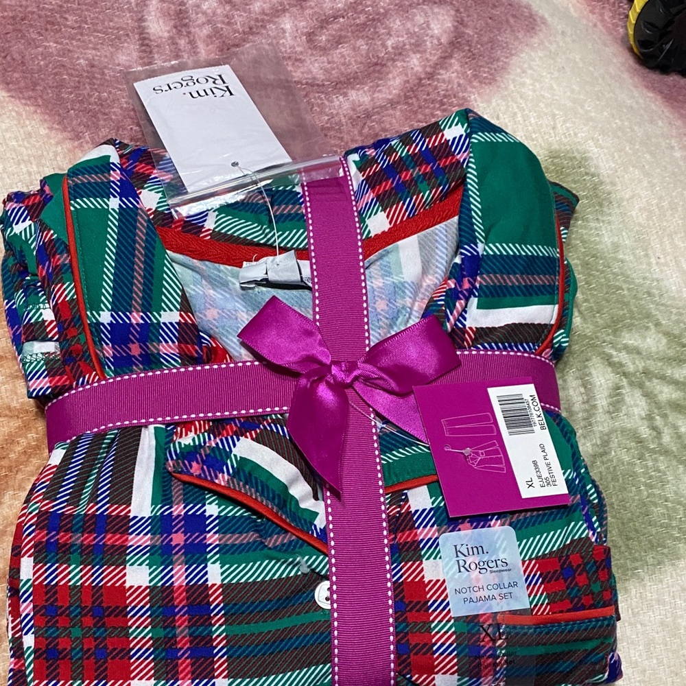 Kim Rogers Multicolor Plaid Pajama Set